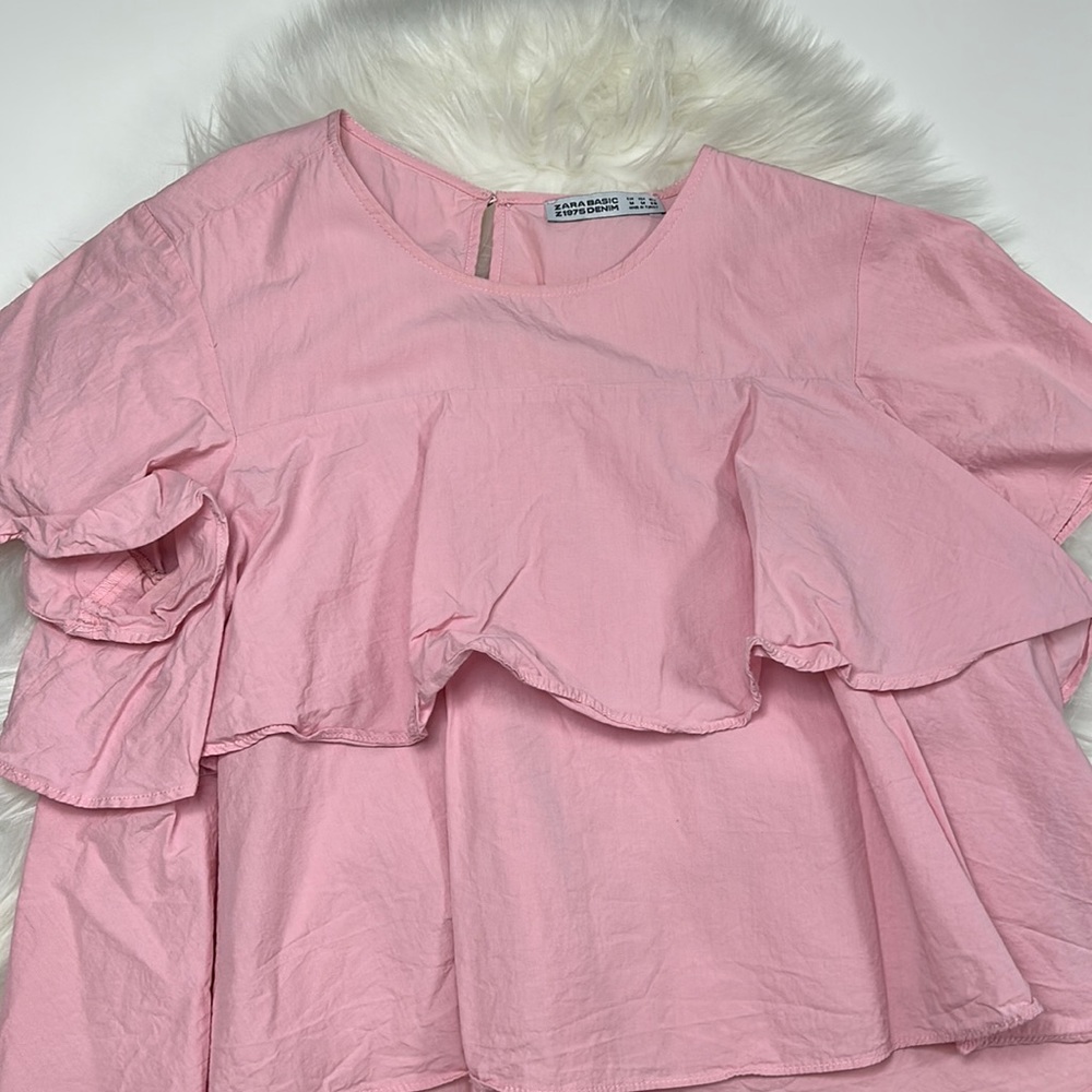 Zara Pink Ruffle Top